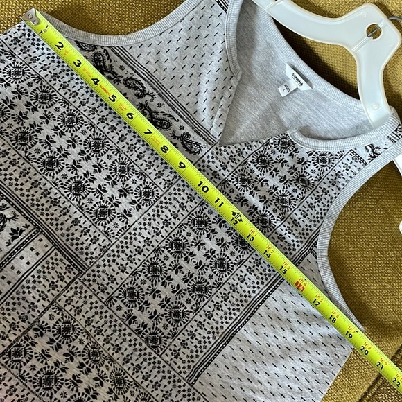 Sonoma Tank Dress Women Size L Grey Black Block Print French Terry Cloth Comfy - Picture 9 of 13